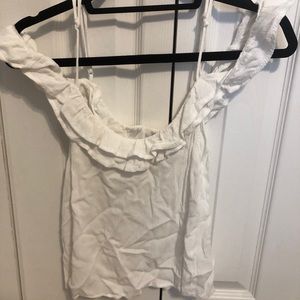 Flowy off the shoulder-ruffled blouse